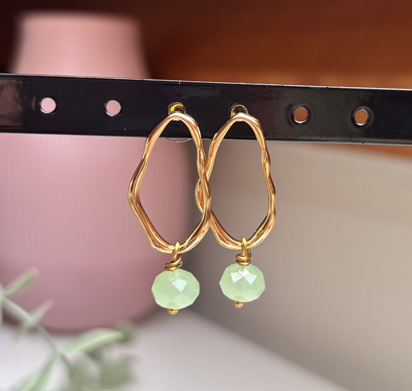 Studs goud lichtgroen