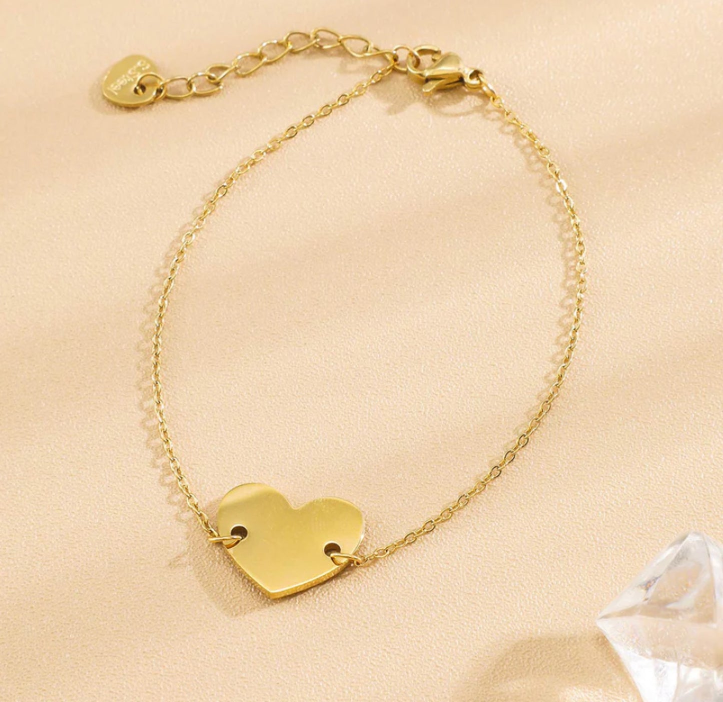 Armband fijn goud hart