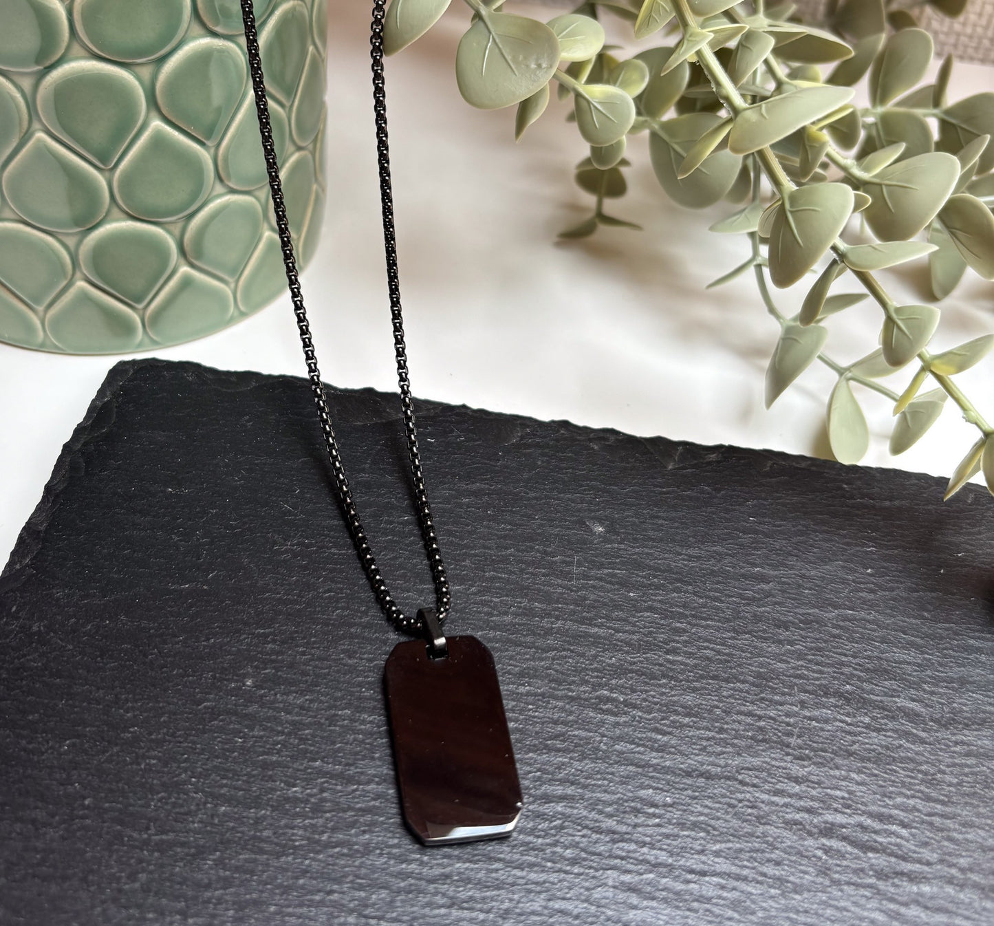 Ketting rechthoek breed - zwart