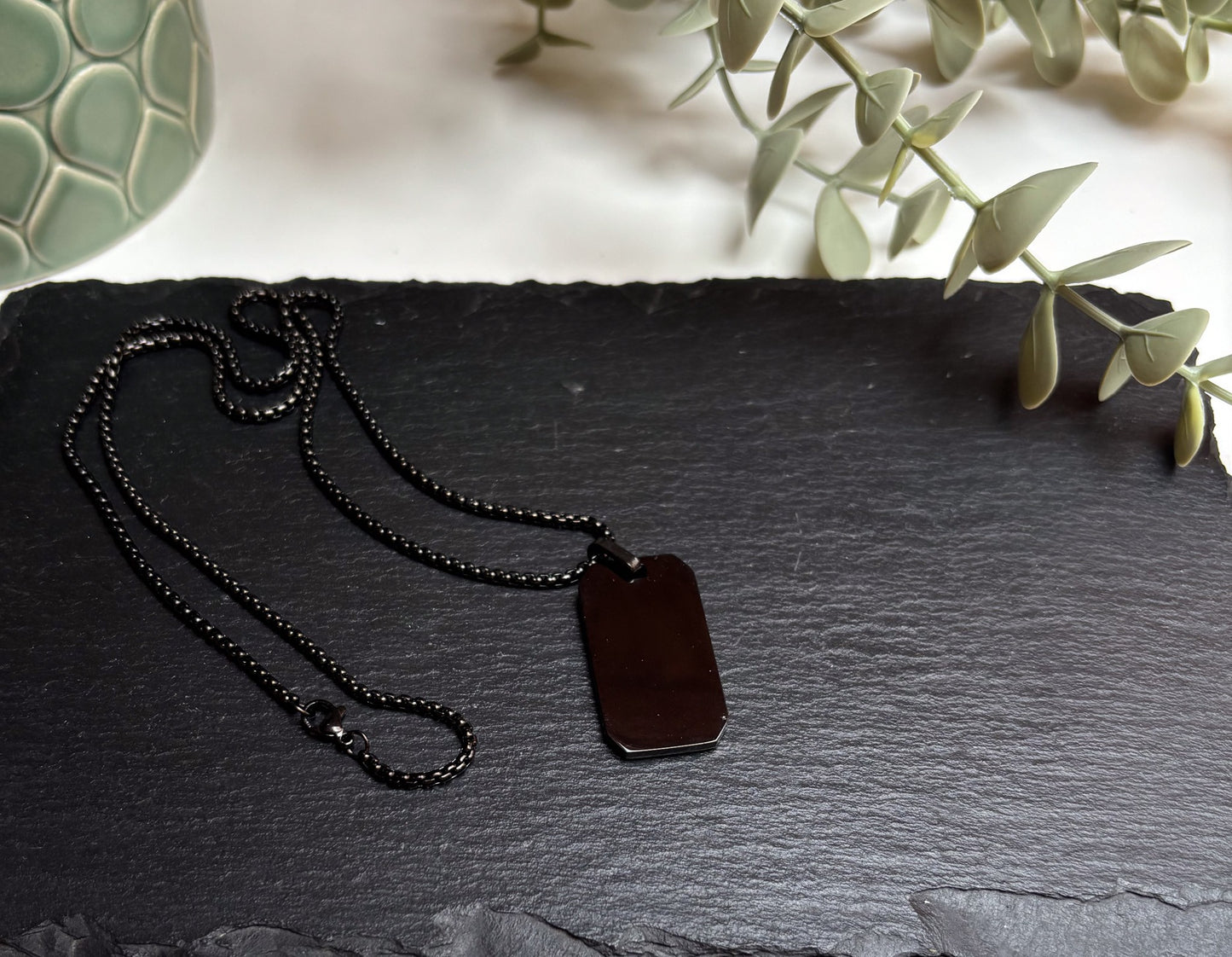 Ketting rechthoek breed - zwart