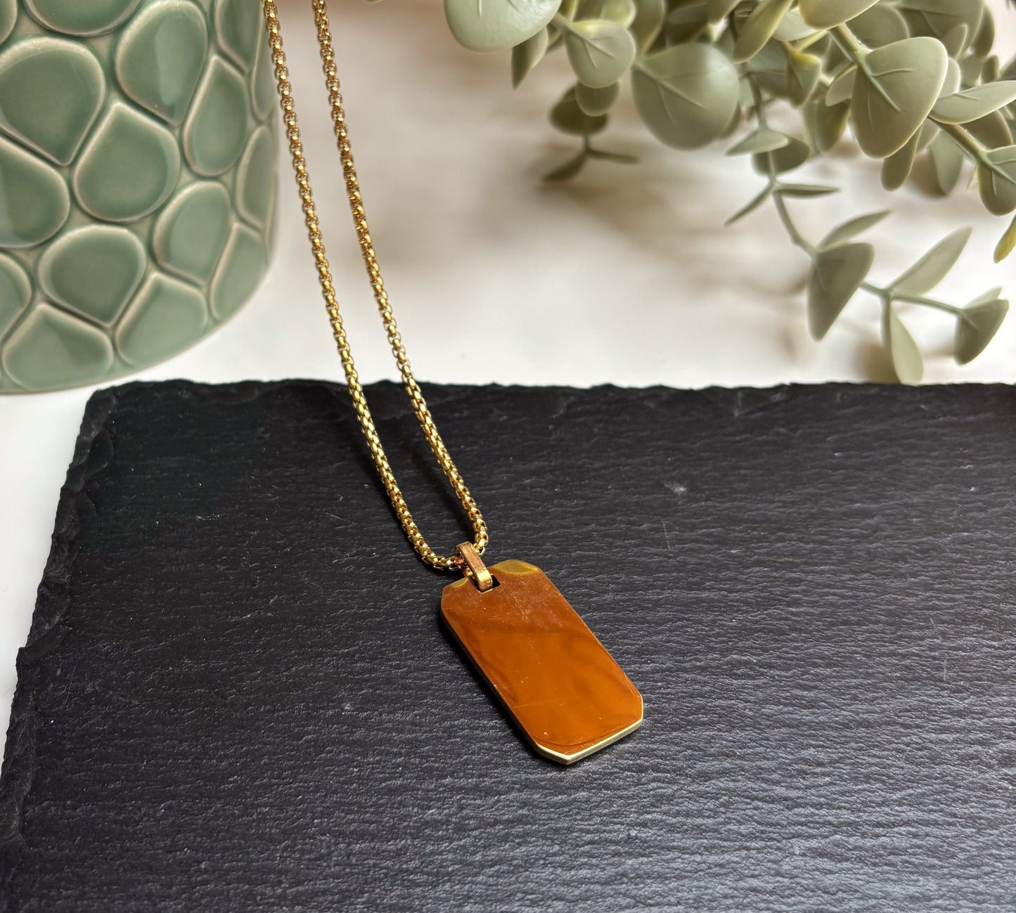 Ketting rechthoek breed - goud