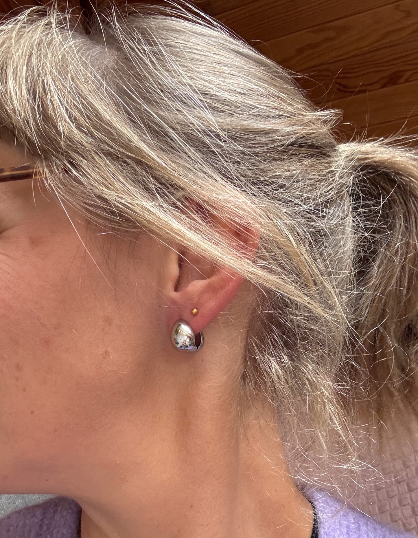Studs druppel zilver