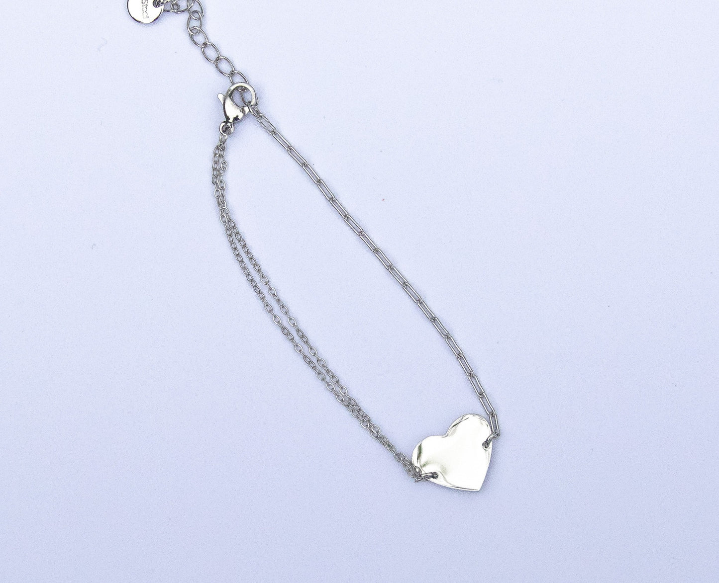 Armband fijn zilver hart