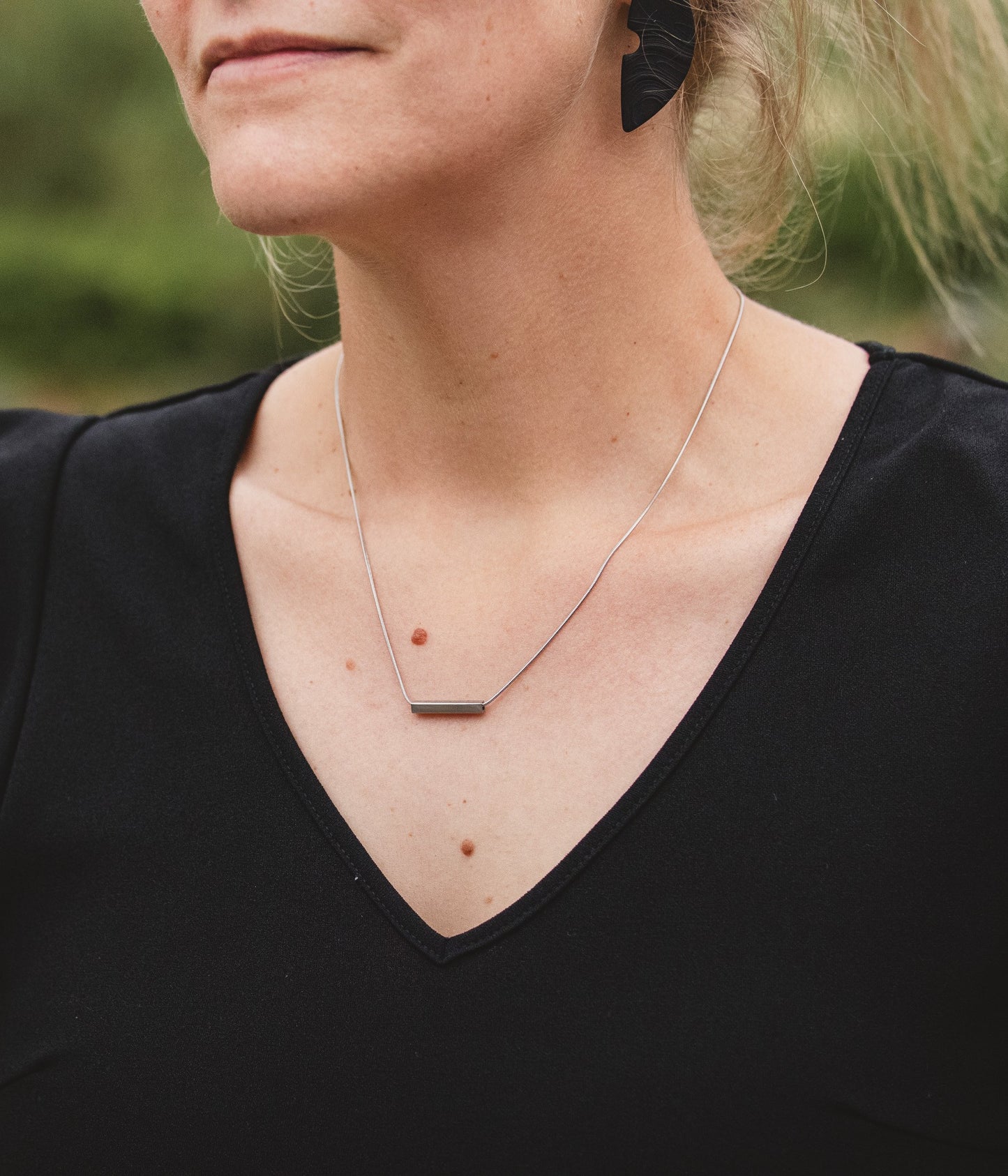 Ketting zilver staafje