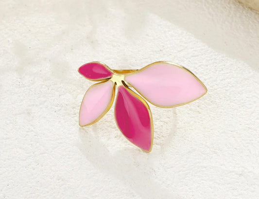 Ring bloem roze