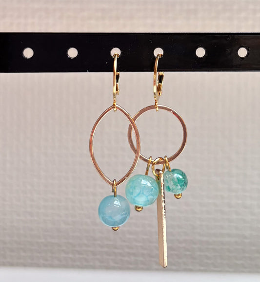 Oorbellen groenig/blauw