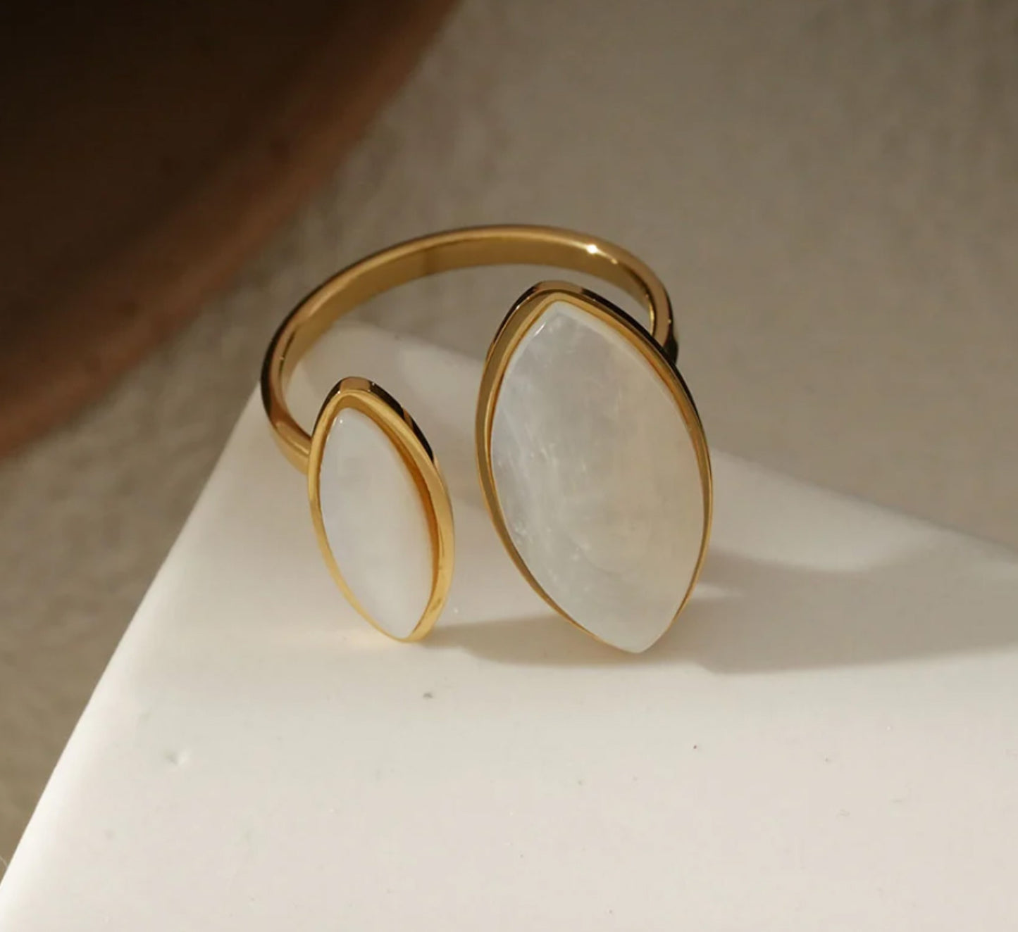 Ring duo parelmoer
