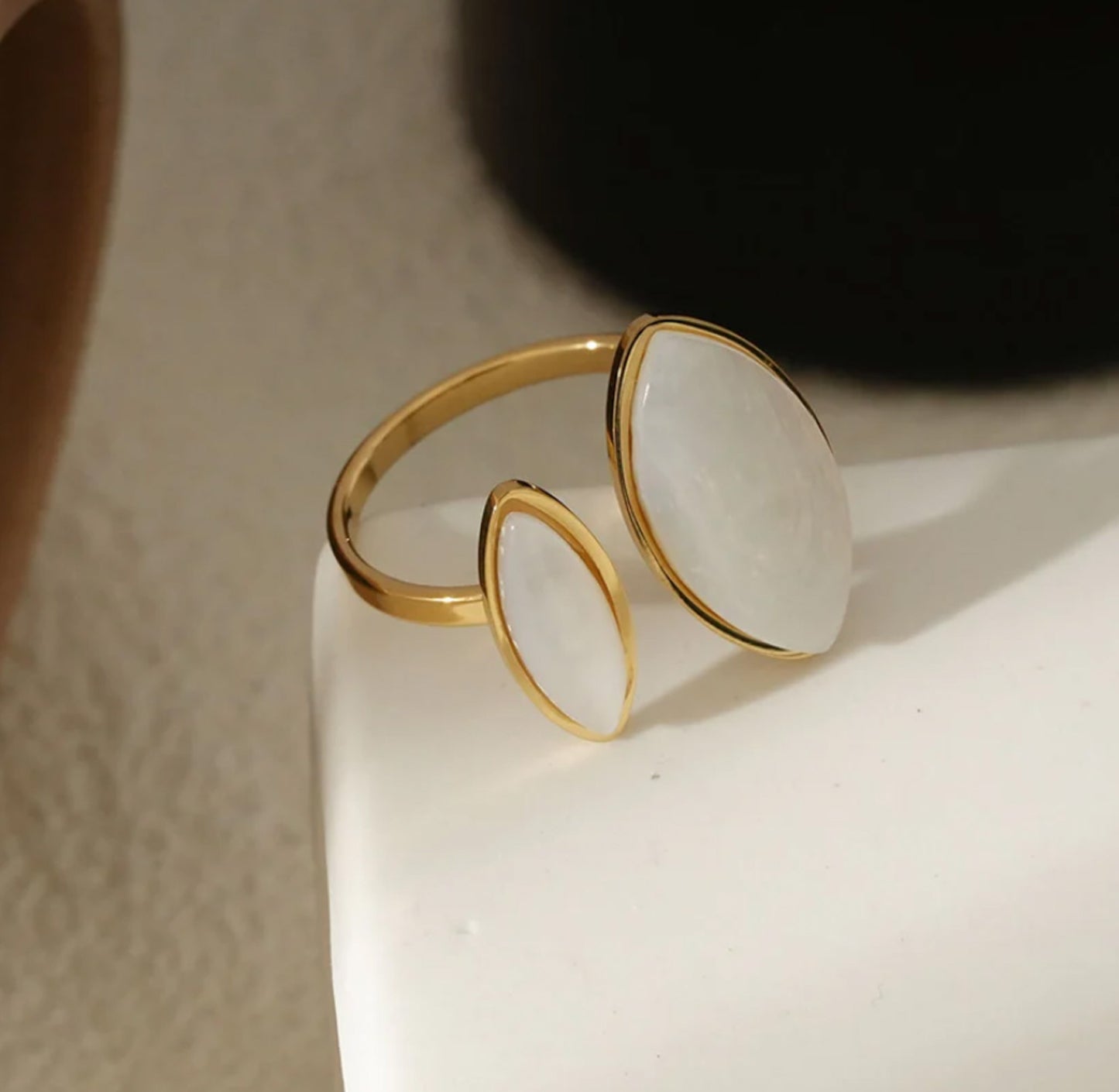 Ring duo parelmoer