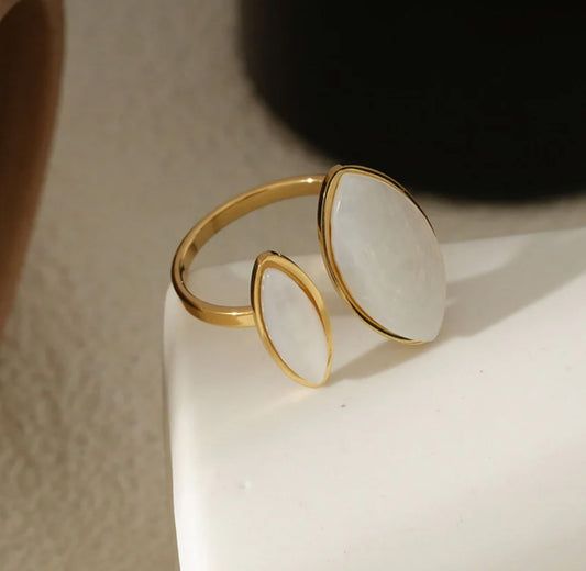 Ring duo parelmoer