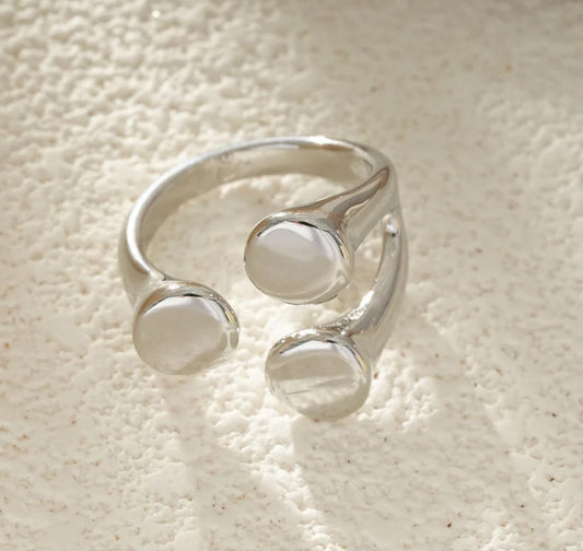 Ring 3 rondjes - zilver