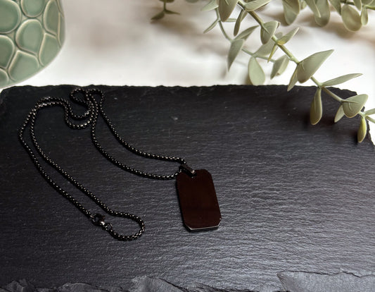 Ketting rechthoek breed - zwart