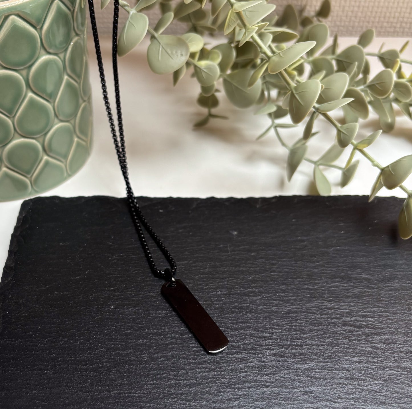 Ketting rechthoek smal - zwart