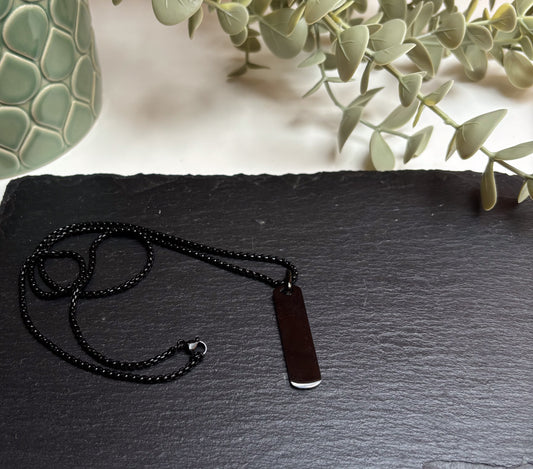 Ketting rechthoek smal - zwart