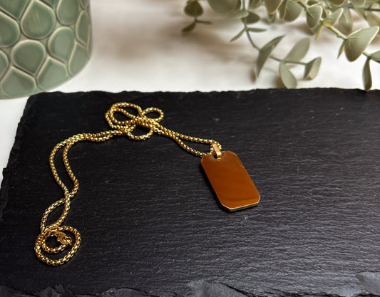 Ketting rechthoek breed - goud