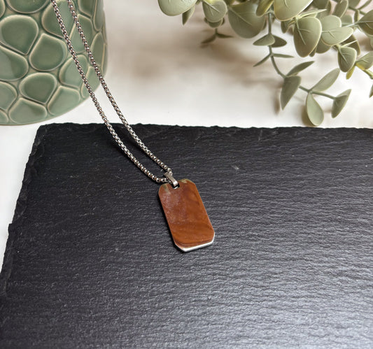 Ketting rechthoek breed - zilver