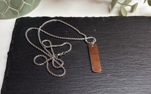 Ketting rechthoek smal - zilver